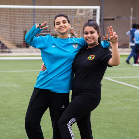 girls_football-jordan_always_again Having fun at the soccer field: two girls in Jordan