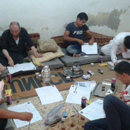 literacy_in_jordan_men Also, refugee men in Jordan get support and help in our literacy project