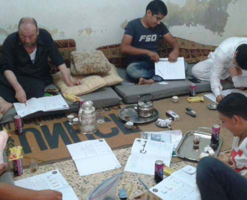 literacy_in_jordan_men Also, refugee men in Jordan get support and help in our literacy project
