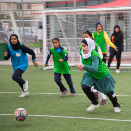 Jordanische Mädchen beim Fußballtraining
