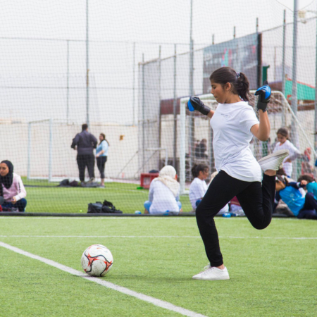 Vorbereitung auf den Abstoss: Mädchenfußball in Jordanien