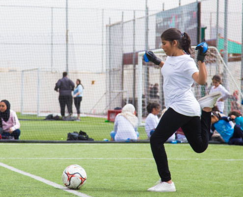 Vorbereitung auf den Abstoss: Mädchenfußball in Jordanien
